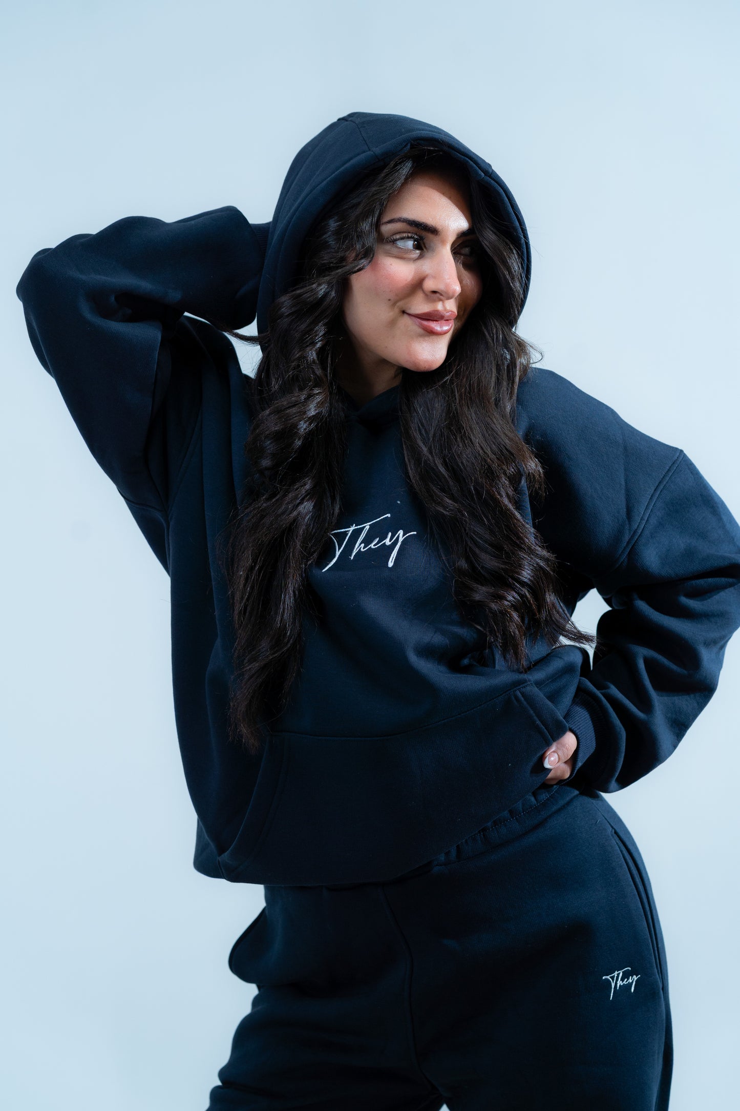 Navy Oversized Hoodie – Women