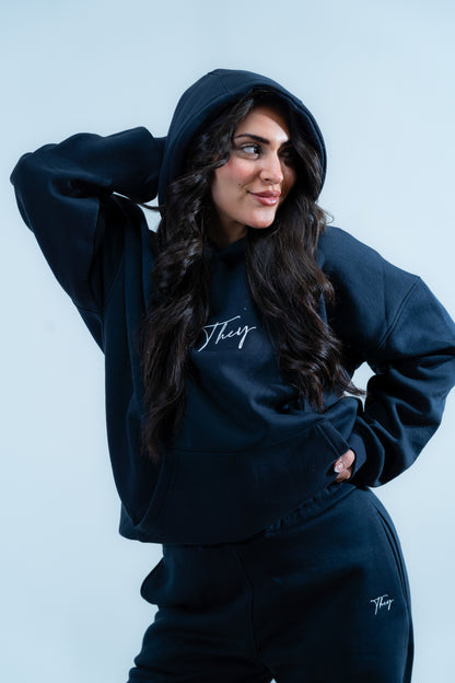 Navy Oversized Hoodie – Women