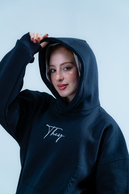 Navy Oversized Hoodie – Women